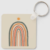 Sonne über einem Regenbogen Schlüsselanhänger (Rückseite)