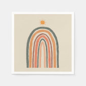 Sonne über einem Regenbogen Serviette (Vorderseite)