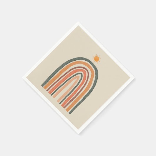 Sonne über einem Regenbogen Serviette (Ecke)