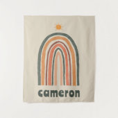 Sonne über einem Regenbogen Wandteppich (Vorderseite)