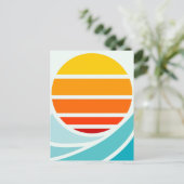 Sonne über Meereswellen, modern Postkarte (Stehend Vorderseite)