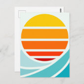 Sonne über Meereswellen, modern Postkarte (Vorne/Hinten)