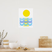 Sonne über Wasser Abstrakt Poster (Küche)