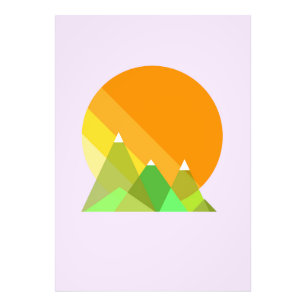 Sonne und Berge Vektor Fotodruck