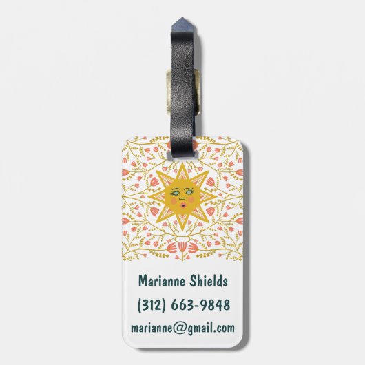 Sonne und blühende Weinberge Gepäckanhänger (Rückseite vertikal)