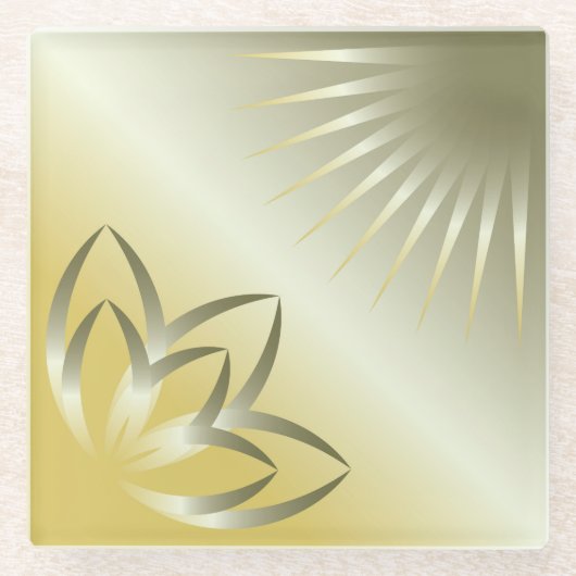 Sonne und Blume Glasuntersetzer (Vorderseite)