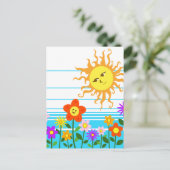 Sonne und Blume Postkarte (Stehend Vorderseite)