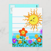 Sonne und Blume Postkarte (Vorne/Hinten)