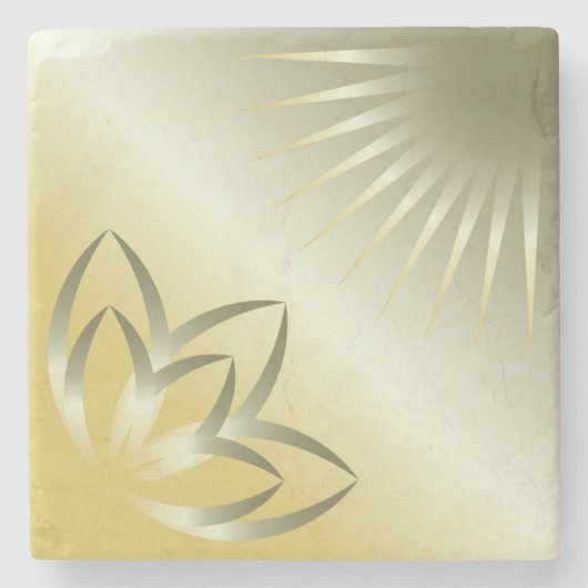 Sonne und Blume Steinuntersetzer (Vorderseite)