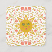 Sonne und Blumen Reben Elegante Quadratische Visitenkarte (Vorderseite)