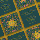 Sonne und Blumen Reben Elegante Quadratische Visitenkarte