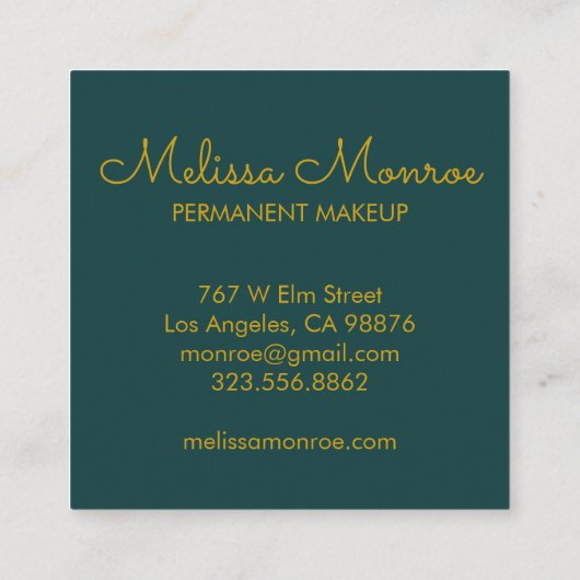 Sonne und Blumen Reben Elegante Quadratische Visitenkarte (Rückseite)