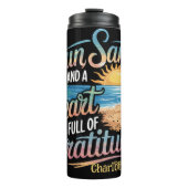 Sonne und ein Herz voller Dankbarkeit Thermosbecher (Vorderseite)