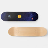 Sonne und Erde auf der Galaxie-Skateboard Skateboard (Horizontal)