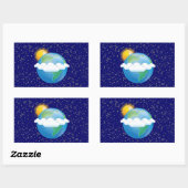 Sonne und Erde - Rechteckiger Aufkleber (Blatt)