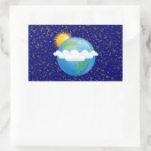 Sonne und Erde - Rechteckiger Aufkleber (Tasche)