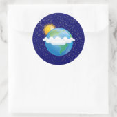 Sonne und Erde - Runder Aufkleber (Tasche)