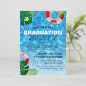 Sonne und Erfolg! Abschluss Pool Party Einladung (Stehend Vorderseite)