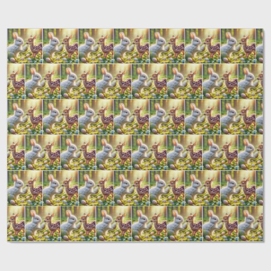 Sonne und Fauna mit Ostereiern Geschenkpapier (Flach)