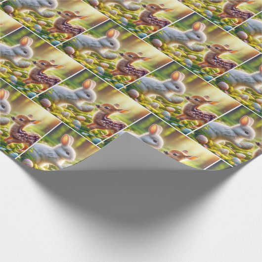 Sonne und Fauna mit Ostereiern Geschenkpapier (Ecke)