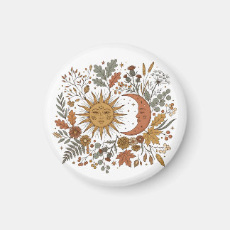 Sonne und Halbmond Botanischer Herbst Hoodie Magnet