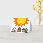 Sonne und Häuser Karte (Gelbe Blume)