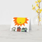 Sonne und Häuser Karte (Gelbe Blume)