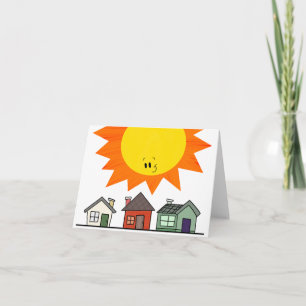 Sonne und Häuser Karte