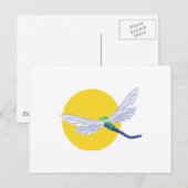 Sonne- und Libellen-Design Postkarte (Vorne/Hinten)