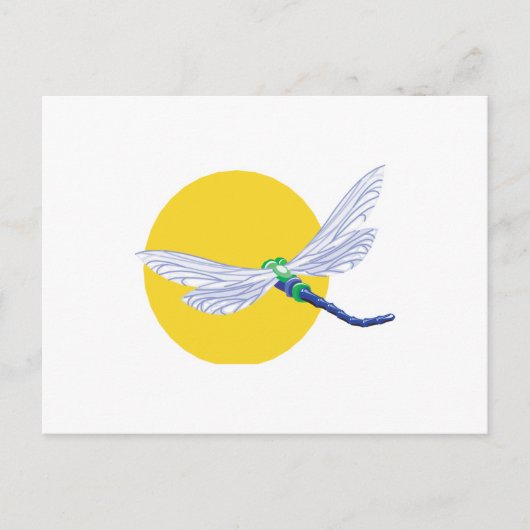 Sonne- und Libellen-Design Postkarte (Vorderseite)