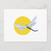 Sonne- und Libellendesign Postkarte (Vorderseite)