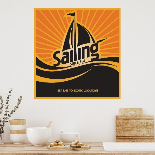 Sonne und Meer segeln Poster (Küche)