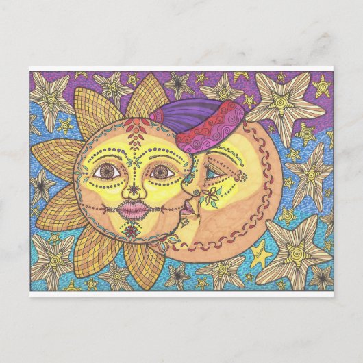 Sonne und Mond 2 Postkarte (Vorderseite)