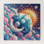 Sonne und Mond Abstrakt Puzzle (Horizontal)