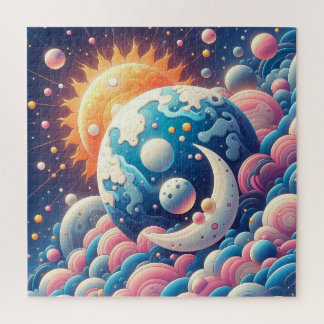 Sonne und Mond Abstrakt Puzzle