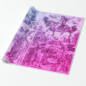 SONNE UND MOND Antike Blaue Lila Astrologie Zeichn Geschenkpapier (Ungerollt)