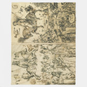 SONNE UND MOND Antike Schwarz-weiße Astrologie Zei Fleecedecke (Vorderseite)