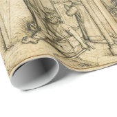 SONNE UND MOND Antike Schwarz-weiße Astrologie Zei Geschenkpapier (Rolleneckpunkt)