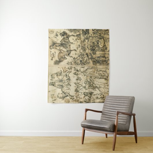 SONNE UND MOND antikes Schwarz-weißes Wandteppich (Beispiel)