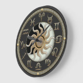 Sonne und Mond-Astrologie-Symbole Große Wanduhr (Winkel)
