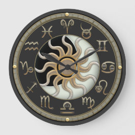 Sonne und Mond-Astrologie-Symbole Große Wanduhr