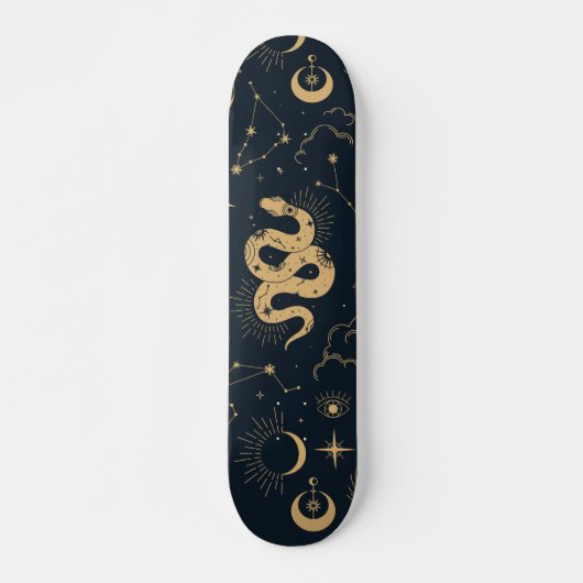 Sonne und Mond - Astronomie Hexe Skateboard (Vorne)