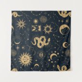 Sonne und Mond - Astronomie Hexe Wandteppich (Vorderseite (Horizontal))