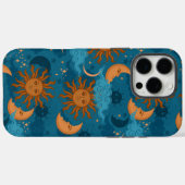 Sonne und Mond auf Blau Case-Mate iPhone Hülle (Rückseite (Horizontal))