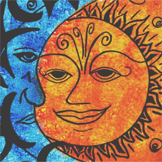 Sonne und Mond Aufkleber (Vorderseite)