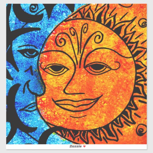 Sonne und Mond Aufkleber (Blatt)