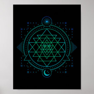Sonne Und Mond Chakra-Geometrie Sri Yantra Poster