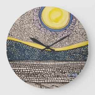 Sonne und Mond chaotische Skizze zentwinkeln Große Wanduhr