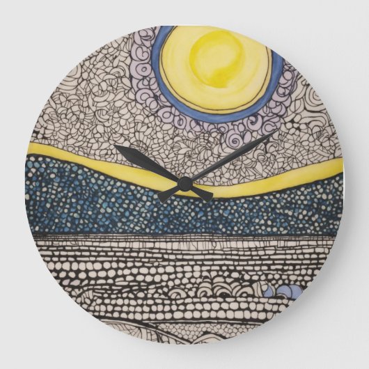 Sonne und Mond chaotische Skizze zentwinkeln Große Wanduhr (Vorderseite)