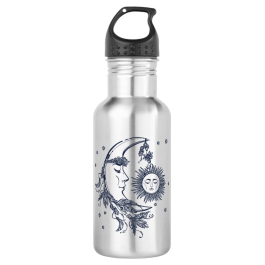Sonne und Mond Edelstahlflasche (Vorderseite)